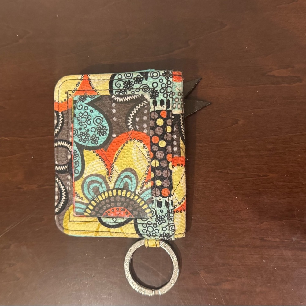 Vera Bradley small ID wallet card holder on key ring